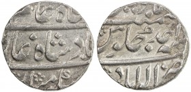 AWADH: AR rupee (11.19g), Allahabad, year one (ahad), KM-6.1, K&M—, in the name of Shah Alam II, bold strike, AU, RR. 
Estimate: USD 120 - 160