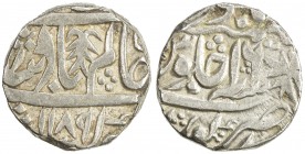 AWADH: AR rupee (11.05g), Kora, AH1189 year 16, KM-96.1, in the name of Shah Alam II, whiskered fish in obverse center, VF, R. 
Estimate: USD 120 - 1...