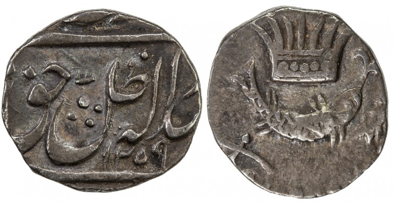 AWADH: Amjad Ali Shah, 1842-1847, AR 1/8 rupee (1.37g), AH1259, KM-330, bold dat...