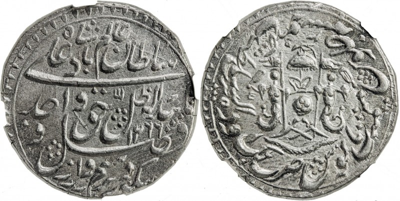 AWADH: Wajid Ali Shah, 1847-1856, AR rupee, Lucknow, AH1266 year 3, KM-365.1, NG...