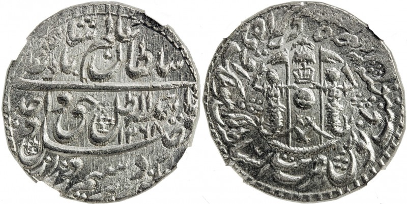 AWADH: Wajid Ali Shah, 1847-1856, AR rupee, Lucknow, AH1268 year 5, KM-365.3, NG...