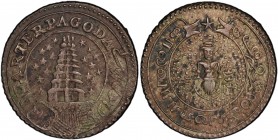 MADRAS PRESIDENCY: AR ¼ pagoda, ND (1808), KM-352, East India Company issue, bold strike! PCGS graded AU50.
Estimate: USD 200 - 300