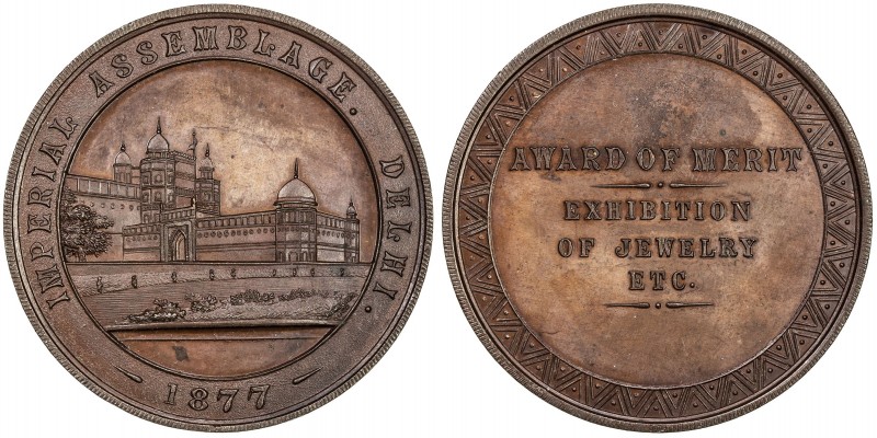 BRITISH INDIA: AE medal, 1877, Pud-877.3, 51mm, medal by Hamilton & Co., IMPERIA...