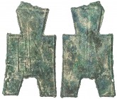 WARRING STATES: State of Zhao, 350-250 BC, AE spade money (4.31g), H-3.403, flat handle square foot spade money, small flan type, xiang yuan in archai...