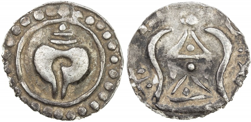 SYRIAM: AR unit (8.55g), 8th/9th century, Mahlo-60.1.2, broad conch shell // alm...
