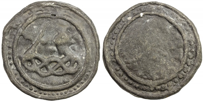 TENASSERIM-PEGU: Anonymous, 17th-18th century, cast tin large coin (77.56g), Rob...