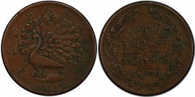 BURMA: Mindon, 1853-1878, AE ¼ pe, CS1227 (1865), KM-18, a superb example of this one-year type! PCGS graded EF40, ex Wolfgang Schuster Collection. 
...
