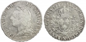 FRANCE: Louis XV, 1715-1774, AR ecu, 1772-N, KM-551.11, Dav-1332, Gadoury-323, Montpellier Mint issue, later type with smaller head, key date, EF.
Es...