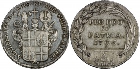 FULDA: Adalbert III von Harstall, 1788-1803, AR thaler, 1795, KM-151, city coat-of-arms // PRO DEO ET PATRIA and date, all within wreath, faint surfac...