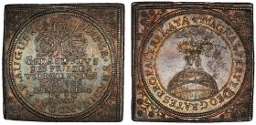 NUREMBERG: Free Imperial City, klippe AR 3 ducats (15.86g), 1650, Erlanger-527, Fischer/Maué-113, 38x38mm, medallic issue, Nuremberg coat of arms over...