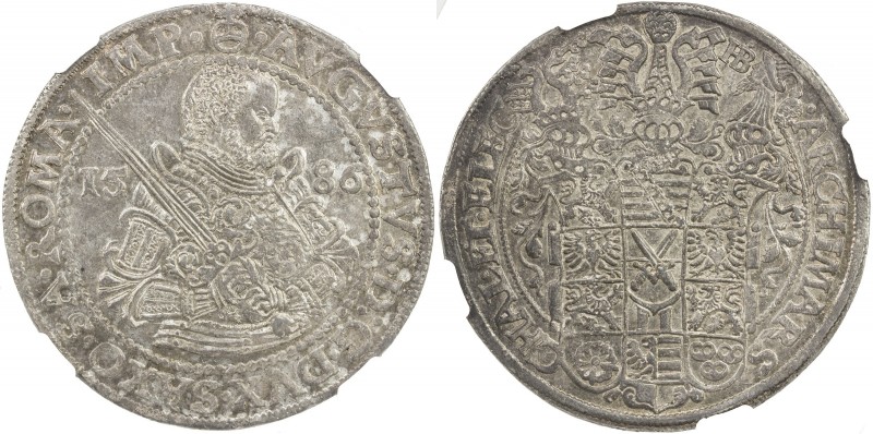 SAXE-ALBERTINE LINE: Christian I, 1586-1591, AR thaler, Dresden, 1586, Dav-9806,...