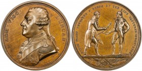 GREAT BRITAIN: AE medal (39.44g), 1797, Eimer-886, Mudie-5, BHM-432, 41mm bronze medal for Adam Duncan and the Battle of Camperdown by T. Webb and W. ...