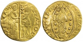 VENICE: Anonymous, AV ducat (3.03g), gold Venetian imitation ducat, uncertain mint; St. Mark standing right presenting banner to kneeling Doge left //...