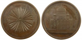 RUSSIA: Nicholas I, 1825-1855, AE medal, 1838, Diakov-540.1; Smirnov-496, 77mm, Foundation of the Church of Christ the Savior, Moscow, 1838, bronze me...