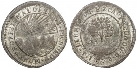 HONDURAS: State, BI 4 reales (6.41g), 1852-T, KM-20b, assayer G, better than average strike on this low-grade billon issue, one-year type, EF to AU, e...