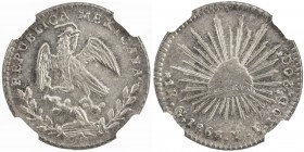 MEXICO: Republic, AR real, 1868/7-Go, KM-372.6, assayer YF, well struck, fully lustrous with light toning, NGC graded MS64.
Estimate: USD 160 - 200