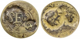 ST. EUSTATIUS: Dutch Colony, BI stuiver (1.55g), ND (1809), KM-4, Sc-1429a, Pridmore pgs. 262-3, Vlack-418, DeMey-93/3, SE and P countermarks on DM (d...