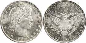 UNITED STATES: AR 50 cents, 1892, PCGS graded MS63, Barber type. Had this not been the first year of issue a mintage of under a million coins would ha...