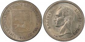 VENEZUELA: Republic, AR 25 centimos, 1911, Y-20, environmental damage, scarce in mint state, PCGS graded Unc details, S. 
Estimate: USD 200 - 300