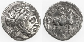 CELTIC of EASTERN EUROPE: Anonymous, 3rd century BC, AR tetradrachm (13.93g), cf. Le Rider, pl. 47, #26, laureate head of Zeus right // youth on horse...