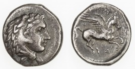 ILLYRIAN CITIES: AR drachm (2.17g), Dyrrhachion, 3rd century BC, head of Heracles right, wearing lion's scalp // pegasos, letter Δ below, Fine to VF....
