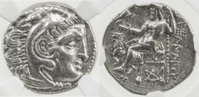 MACEDONIAN KINGDOM: Alexander III, the Great, 336-323, AR drachm, Price-1843, "Colophon" type, struck circa 301-297 BC, head of Herakles right in lion...