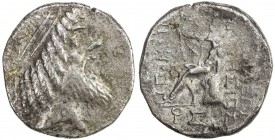 CHARACENE: Theonesios, ca. 25-18 BC, AR tetradrachm (12.83g), Charax-Spasinu, SE29x, S-6183, king's head, diademed // Heracles seated on a rock, holdi...