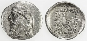 PARTHIAN KINGDOM: Mithradates II, c. 123-88 BC, AR drachm (4.10g), Shore-85. Sell-27, bare-headed bust, long beard // 5-line legend, EF.
Estimate: US...