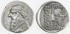 PARTHIAN KINGDOM: Mithradates II, c. 123-88 BC, AR drachm (4.18g), Shore-85. Sell-27, bare-headed bust, long beard // 5-line legend, lovely strike, EF...