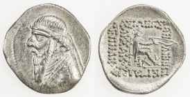 PARTHIAN KINGDOM: Mithradates II, c. 123-88 BC, AR drachm (3.92g), Shore-85, bare-headed bust, long beard // 5-line legend, EF.
Estimate: USD 80 - 10...