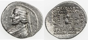 PARTHIAN KINGDOM: Phraates III, c. 70-57 BC, AR drachm (4.14g), the Court mint, Shore-154, short beard, 7-line legend on reverse, monogram #27, choice...