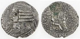 PARTHIAN KINGDOM: Phraates IV, c. 38-2 BC, AR tetradrachm (10.59g), Seleukeia, SE288 (=22/21 BC), Shore-271/72, bust left with square-cut beard // kin...