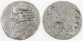 PARTHIAN KINGDOM: Phraates IV, c. 38-2 BC, AR tetradrachm (14.62g), Seleukeia on the Tigris, ND, Shore-273/74, king's bust left, wearing diadem // kin...