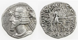 PARTHIAN KINGDOM: Phraates IV, c. 38-2 BC, AR drachm (4.03g), Rhagae, Shore-293ff, Sell-53.6, king's bust, square cut short beard, star left, eagle ri...