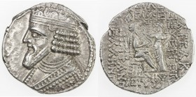 PARTHIAN KINGDOM: Gotarzes II, AD 40-51, AR tetradrachm (14.63g), Seleukeia on the Tigris, SE362, Shore-363, king's bust left, wearing diadem with loo...