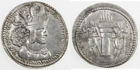 SASANIAN KINGDOM: Shahpur (Sabuhr) I, 241-272, AR drachm (3.97g), NM, ND, G-23, standard type, without any symbols in the field, VF to EF.
Estimate: ...