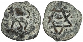 DENIZLI: Anonymous, ca. 1340s-1370s, AE mangyr (0.79g), A-F1265, lion left // mint name within hexagram, crude VF, RR. 
Estimate: USD 90 - 120