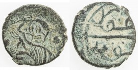 KARAMANID: Anonymous, AE mangyr (2.80g), Konya, ND, A-1278.3, bird-like creature // mint name, with undeciphered word above, cf. Zeno-94420 for anothe...