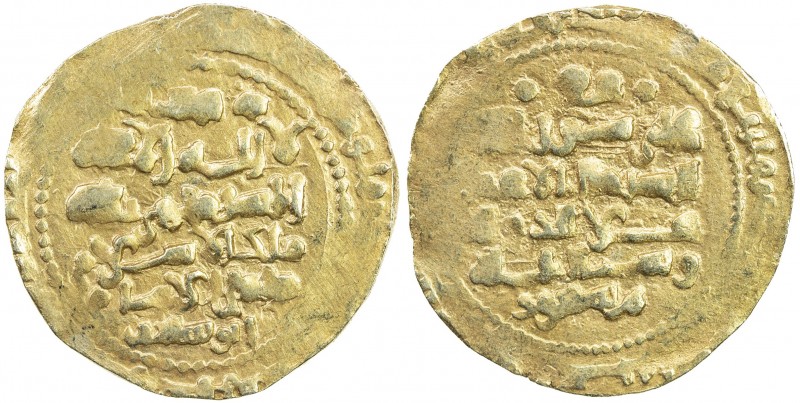 GHAZNAVID: Mas'ud III, 1099-1115, AV dinar (4.51g) (Ghazna), AH (49)2, A-1647, f...