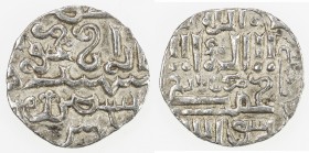 ILKHAN: Ghazan Mahmud, 1295-1304, AR ¼ dirham (0.55g), Bazar, ND, A-2174F, struck from dies intended for larger denominations, lovely strike, EF, RRR....