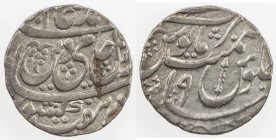 AWADH: AR rupee (10.99g), Asafabad, year 19, KM-16.3, K&M-4.32, in the name of Shah Alam II, mace within "S" of jalus, choice VF to EF, R. 
Estimate:...