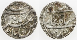 AWADH: AR rupee (11.16g), Asafnagar, AH1189 year 17, KM-26.1, in the name of Shah Alam II, inverted Persian letter N, without fish on reverse, bold VF...