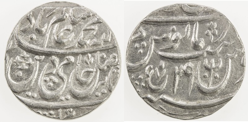 AWADH: AR rupee (11.12g), Bareli, AH (120)7 year 29, KM-48.1, in the name of Sha...