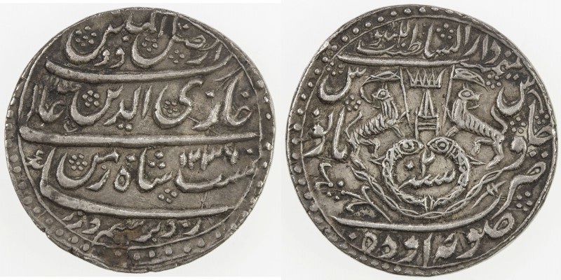 AWADH: Ghazi-ud-Din Haidar, 1819-1827, AR rupee (11.15g), Lucknow, AH1236 year 2...