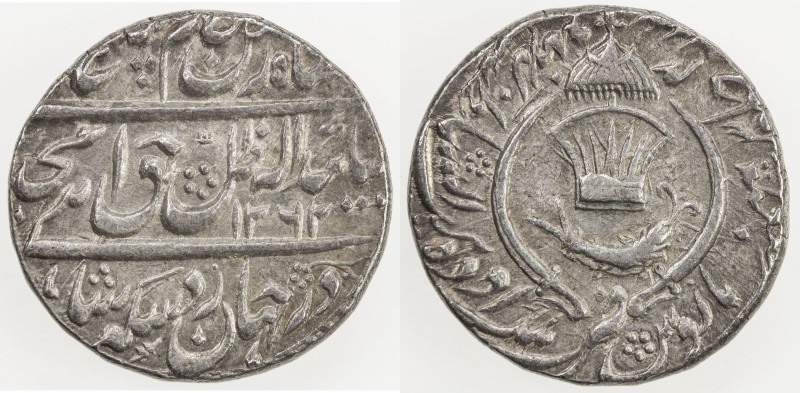 AWADH: Amjad Ali Shah, 1842-1847, AR rupee (11.16g), Lucknow, AH1262 year 4, KM-...