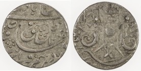 AWADH: Wajid Ali Shah, 1847-1856, AR ¼ rupee (2.77g), Lucknow, AH1265, KM-361.1, struck from large dies, especially for the reverse, VF, R. 
Estimate...