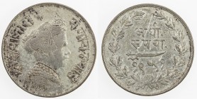BARODA: Sivaji Rao III, 1875-1938, AR ½ rupee (5.70g), VS1948, KM-35a, VF to EF, R, ex Holland Wallace Collection. 
Estimate: USD 100 - 120