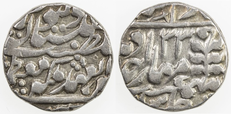 JAIPUR: Ram Singh, 1835-1880, AR ½ rupee (5.66g), Sawai Jaipur, year 33, KM-115,...