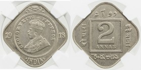 BRITISH INDIA: George V, 1910-1936, 2 annas, 1918 (c), KM-516, NGC graded MS64.
Estimate: USD 100 - 150