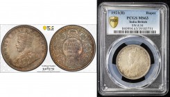 BRITISH INDIA: George V, 1910-1936, AR rupee, 1921 (b), KM-524, S&W-8.54, better date, PCGS graded MS63, S. 
Estimate: USD 100 - 150